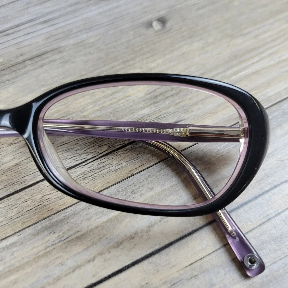 Coach Eyeglasses Holly (504) Black Purple Oval Frames Womens 50-16-135